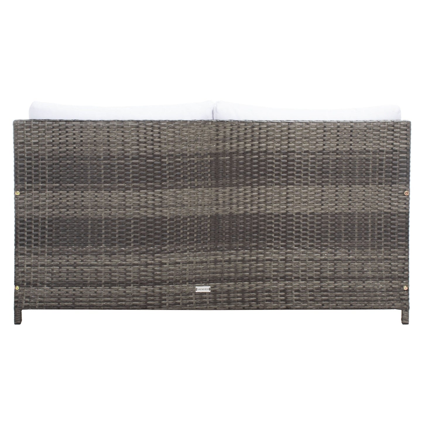 SAFAVIEH Taniyah, méridienne en osier d'extérieur avec coussins et oreillers - 135L x 71P x 157H (cm)