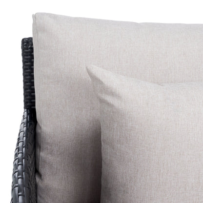 SAFAVIEH Taniyah, méridienne en osier d'extérieur avec coussins et oreillers - 135L x 71P x 157H (cm)