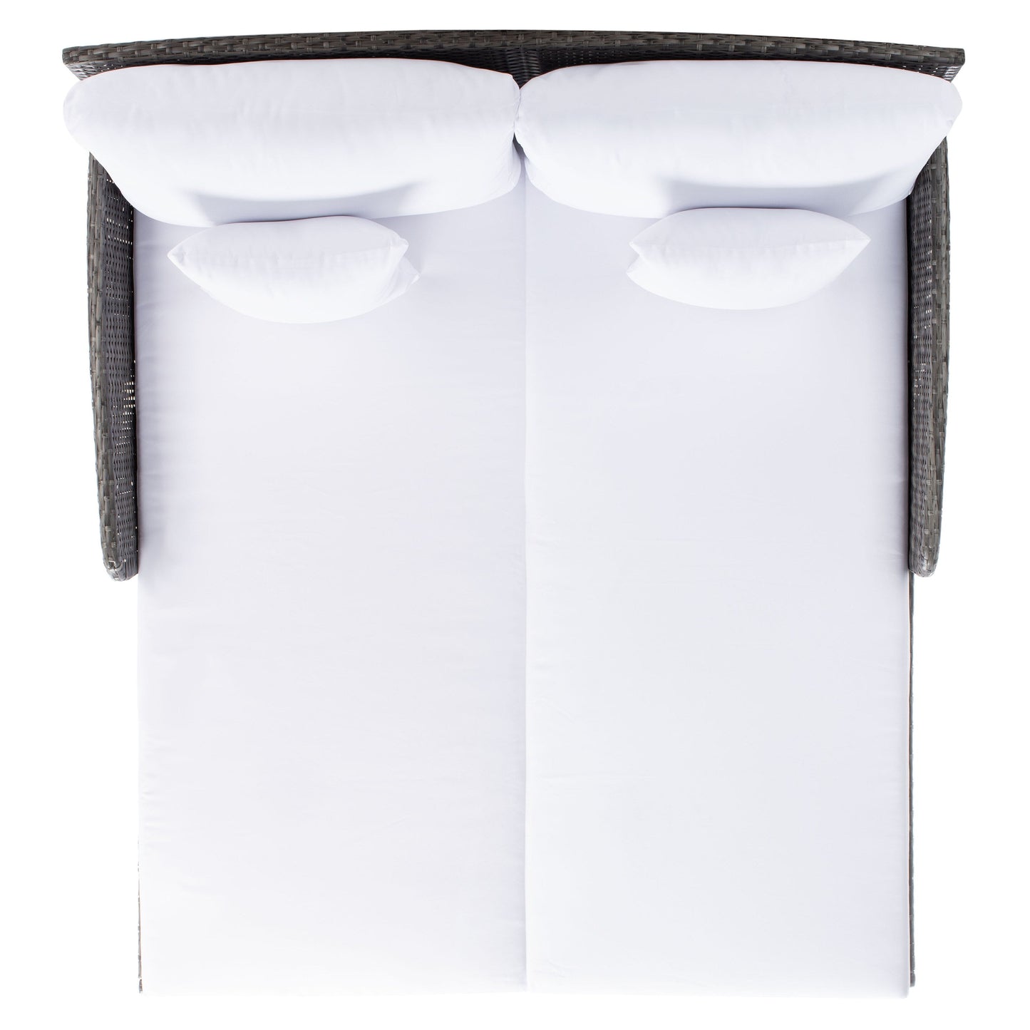 SAFAVIEH Taniyah, méridienne en osier d'extérieur avec coussins et oreillers - 135L x 71P x 157H (cm)