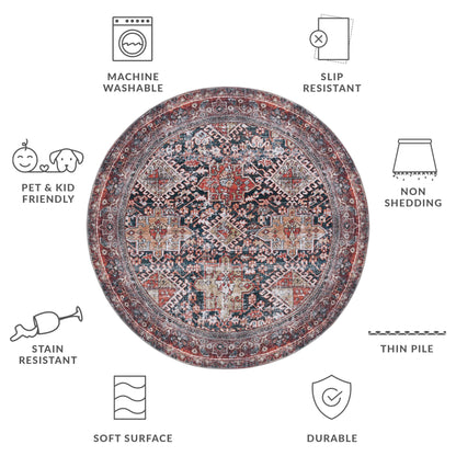 SAFAVIEH Tucson Machine Washable Slip Resistant Eldora Traditional Rug