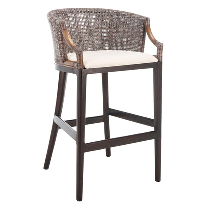 Tabouret de bar en rotin SAFAVIEH Virona de 76 cm (30 pouces) - 56,6 x 52,1 x 99 cm (22,3 L x 20,5 l x 39 h) - 56,6L x 52,1l x 99h