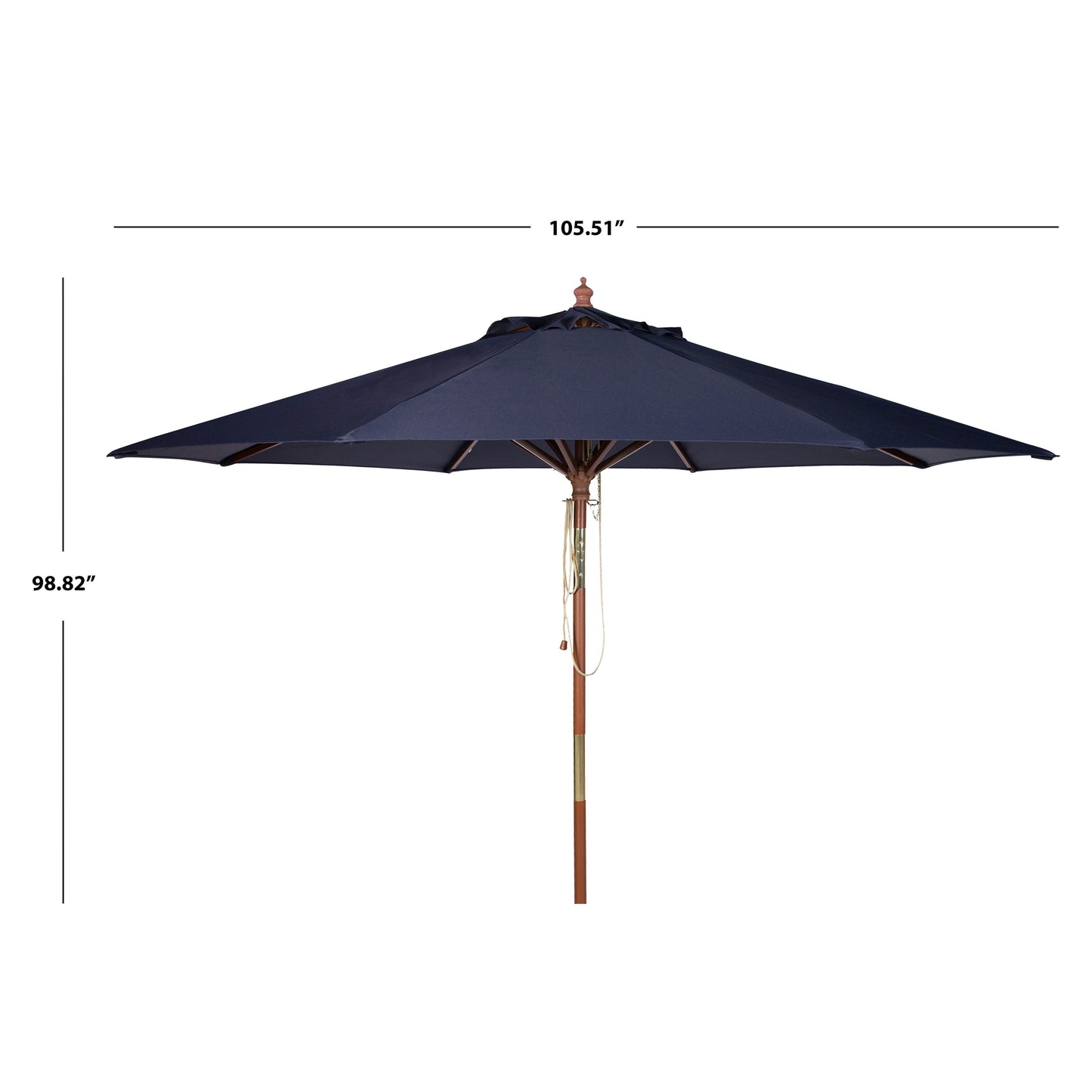 Parasol d'extérieur en bois Zlatana de 2,7 m (9 pieds) de SAFAVIEH