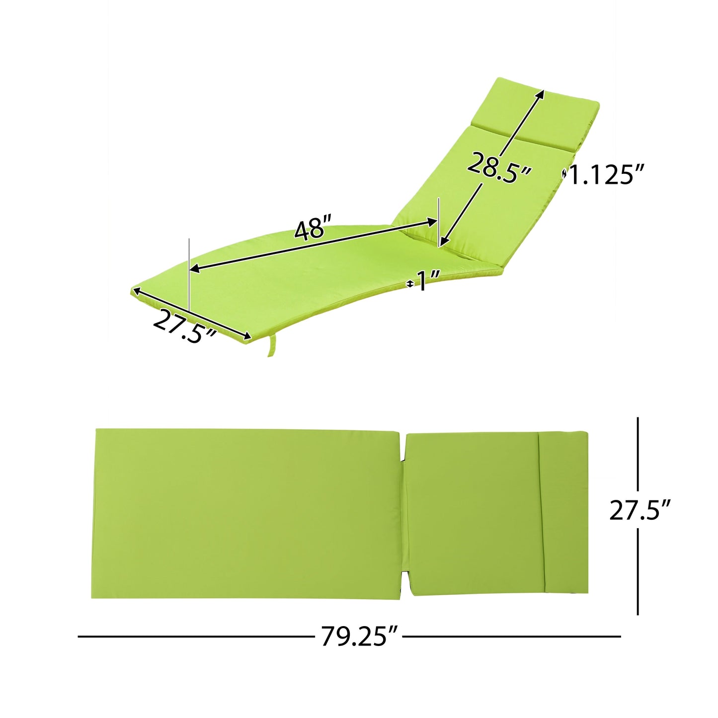 Ensemble de coussins d'extérieur Salem pour chaise longue - Coussins uniquement (lot de 2) par Christopher Knight Home - 79,25L x 27,50l x 1,50h