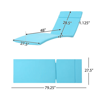 Ensemble de coussins d'extérieur Salem pour chaise longue - Coussins uniquement (lot de 2) par Christopher Knight Home - 79,25L x 27,50l x 1,50h