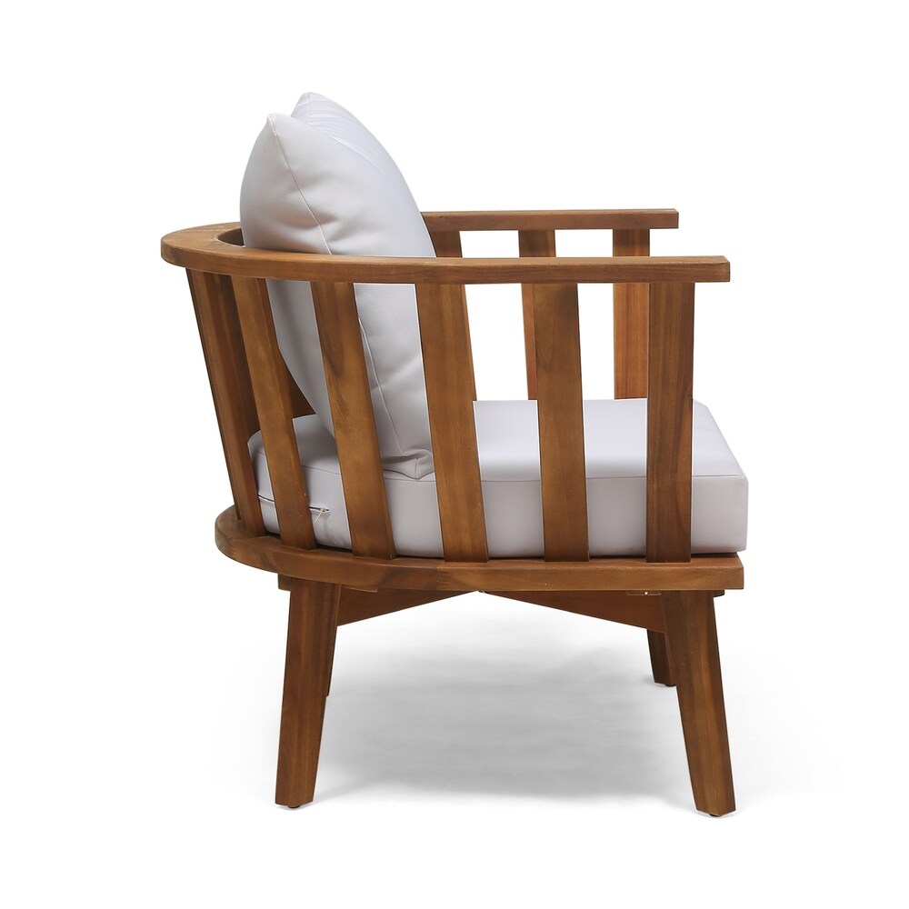 Fauteuils de jardin en bois d'acacia Sedona avec coussins (lot de 2) par Christopher Knight Home