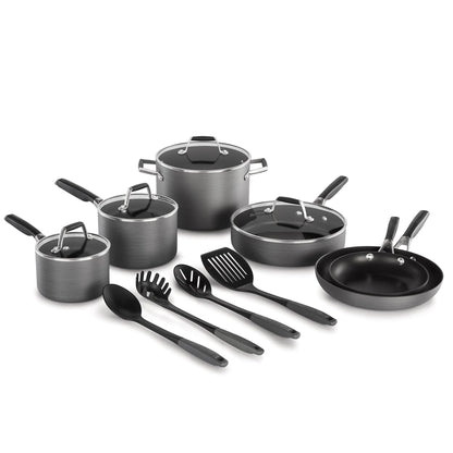 Select by Calphalon, ensemble de 14 pièces, ustensiles de cuisine antiadhésifs en aluminium anodisé dur.