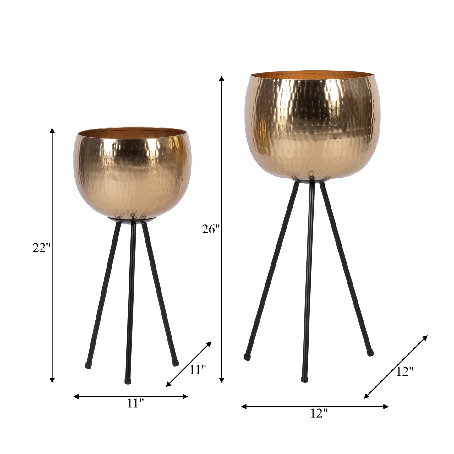 Sagebrook Home Lot de 2 jardinières robustes en fer sur pieds modernes - Transformez votre espace de vie en oasis
