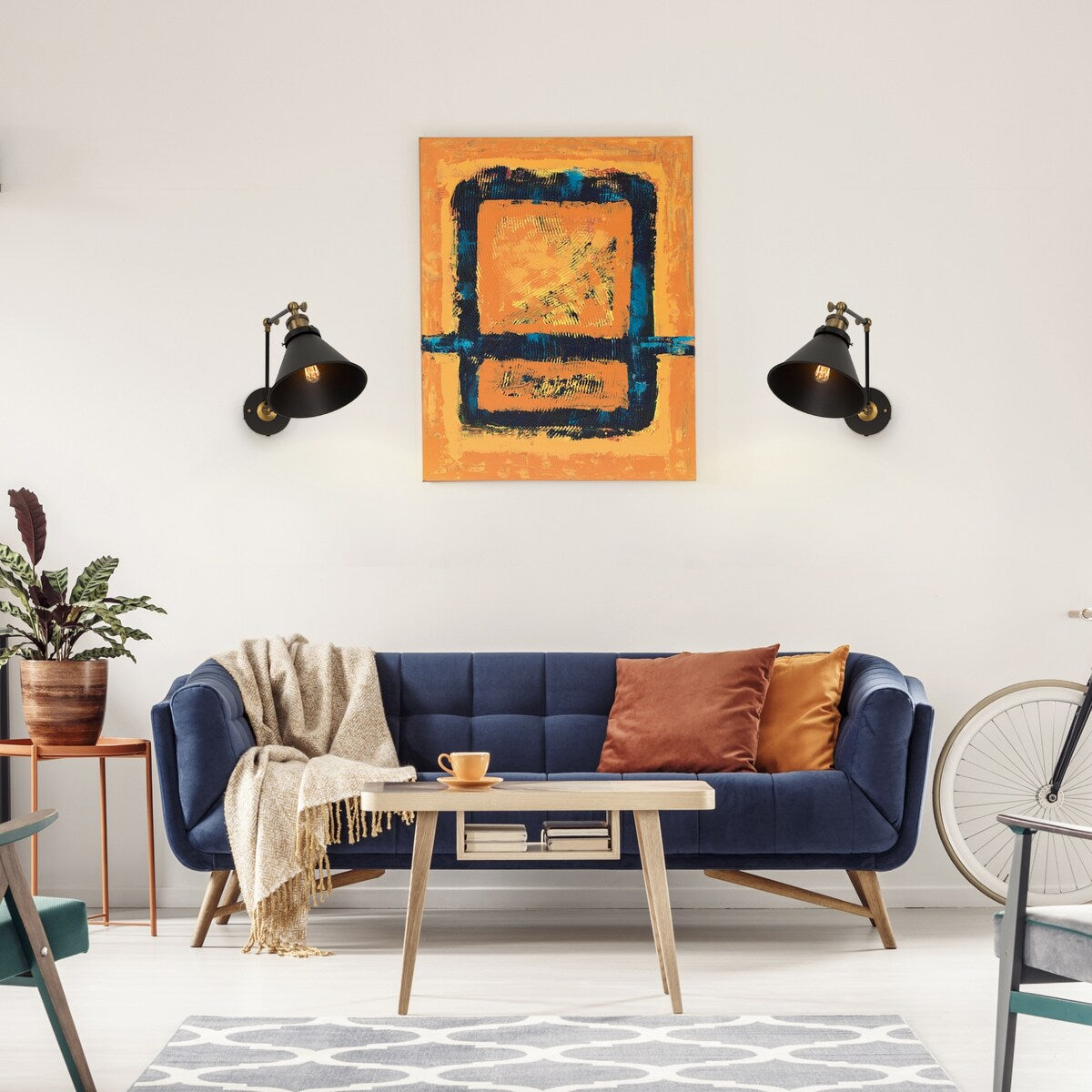 Malryn Lot de 2 appliques murales modernes à bras oscillant réglables, à brancher ou à câbler