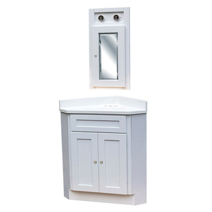 Ensemble de 3 pièces pour meuble-lavabo d'angle Shaker
