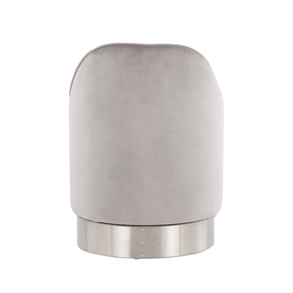 Tabouret de coiffeuse pivotant en velours Corday de Silver Orchid