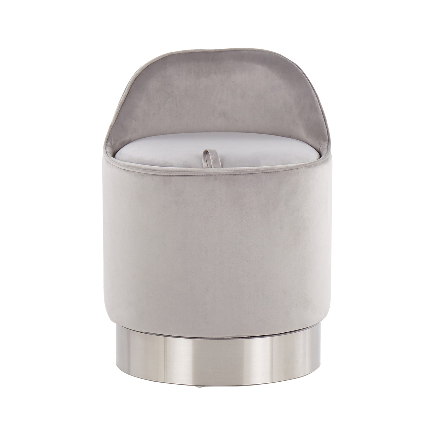 Tabouret de coiffeuse pivotant en velours Corday de Silver Orchid