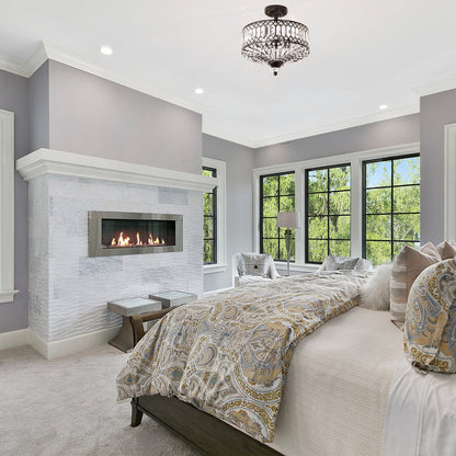 Applique lumineuse semi-encastrée en verre à plusieurs niveaux, bronze/or, modèle Furey de Silver Orchid - 37,5 x 37,5 x 38,8 cm (L x l x h)