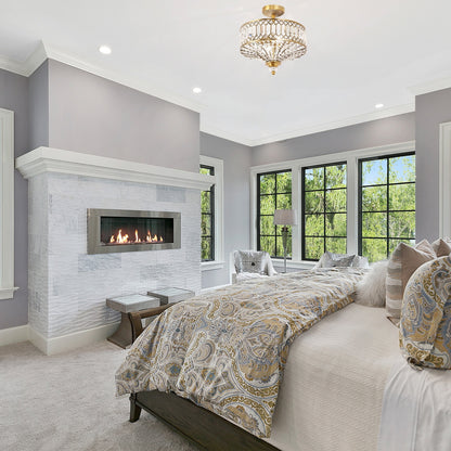 Applique lumineuse semi-encastrée en verre à plusieurs niveaux, bronze/or, modèle Furey de Silver Orchid - 37,5 x 37,5 x 38,8 cm (L x l x h)