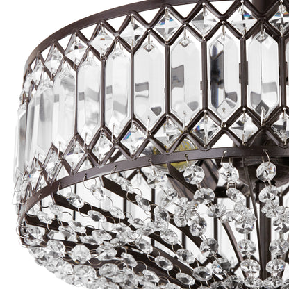 Applique lumineuse semi-encastrée en verre à plusieurs niveaux, bronze/or, modèle Furey de Silver Orchid - 37,5 x 37,5 x 38,8 cm (L x l x h)