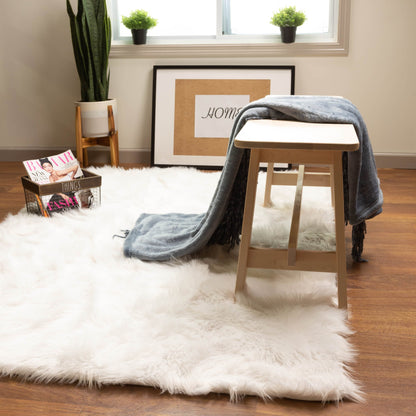Silver Orchid Parrott Faux Fur Sheepskin Area Rug