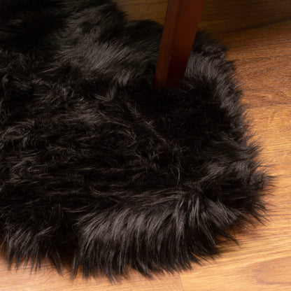 Silver Orchid Parrott Faux Fur Sheepskin Area Rug