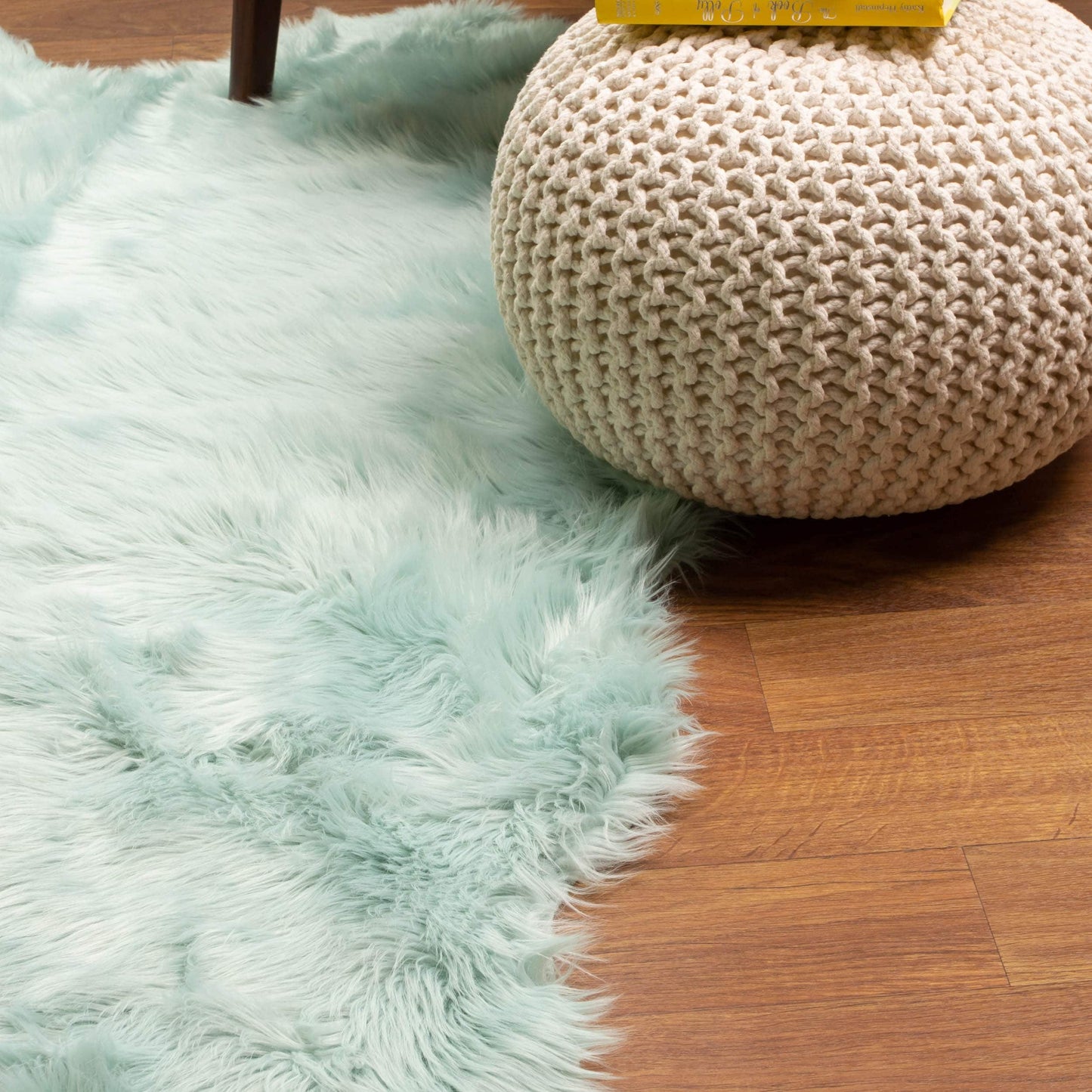 Silver Orchid Parrott Faux Fur Sheepskin Area Rug
