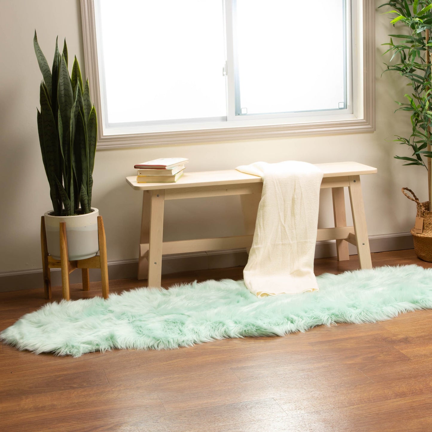 Silver Orchid Parrott Faux Fur Sheepskin Area Rug