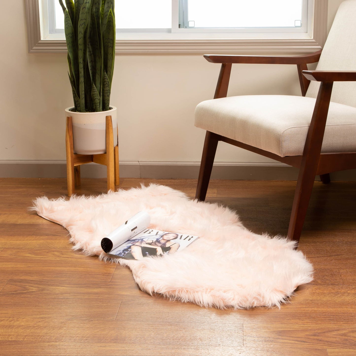Silver Orchid Parrott Faux Fur Sheepskin Area Rug