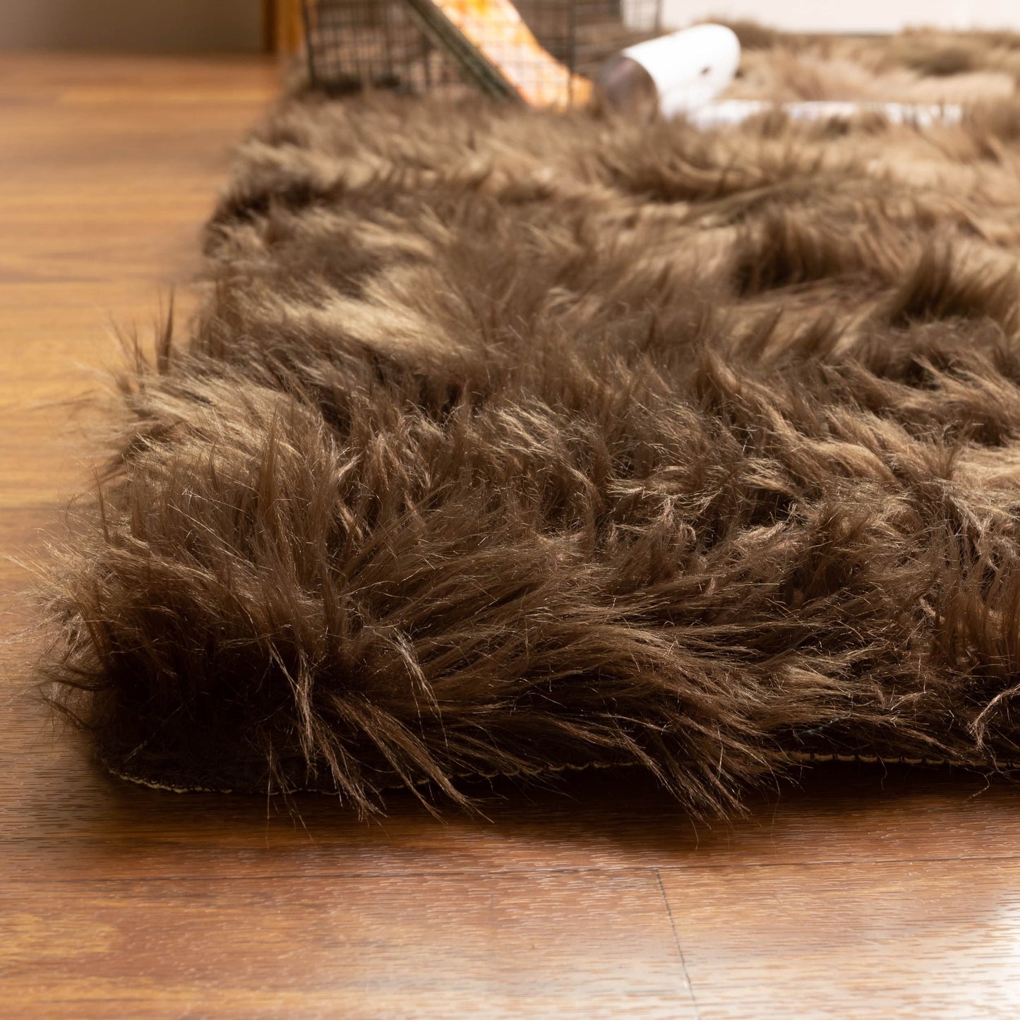 Silver Orchid Parrott Faux Fur Sheepskin Area Rug