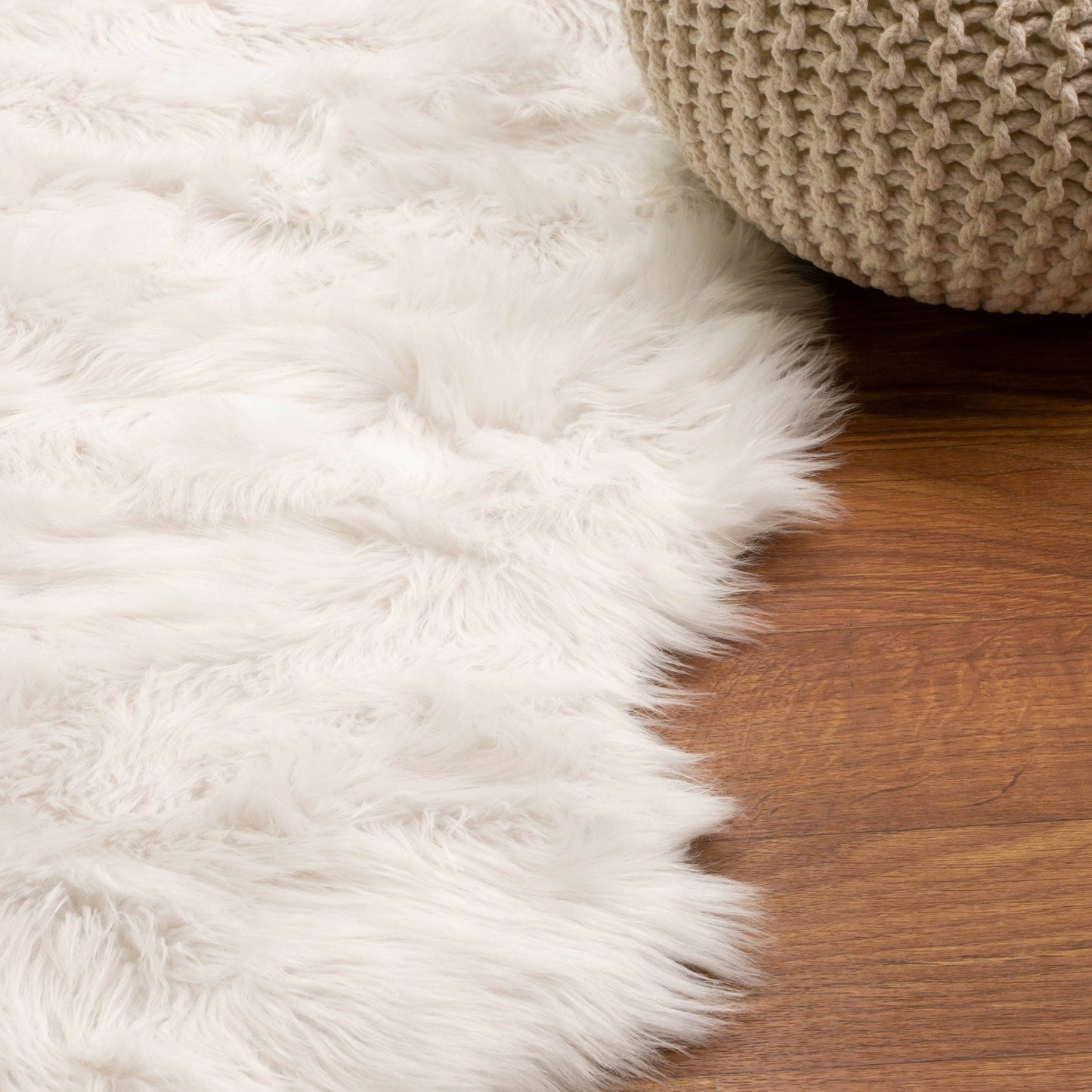 Silver Orchid Parrott Faux Fur Sheepskin Area Rug