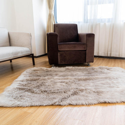 Silver Orchid Parrott Faux Fur Sheepskin Area Rug