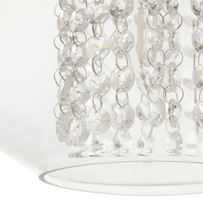 Silver Orchid Wallock Glass and Faceted Crystal Glass Jewels Plug-in and Hardwire Hanging Pendant