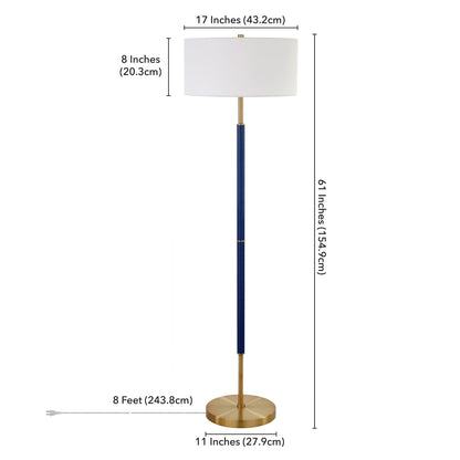 Simone 2-Light Floor Lamp with Fabric Shade