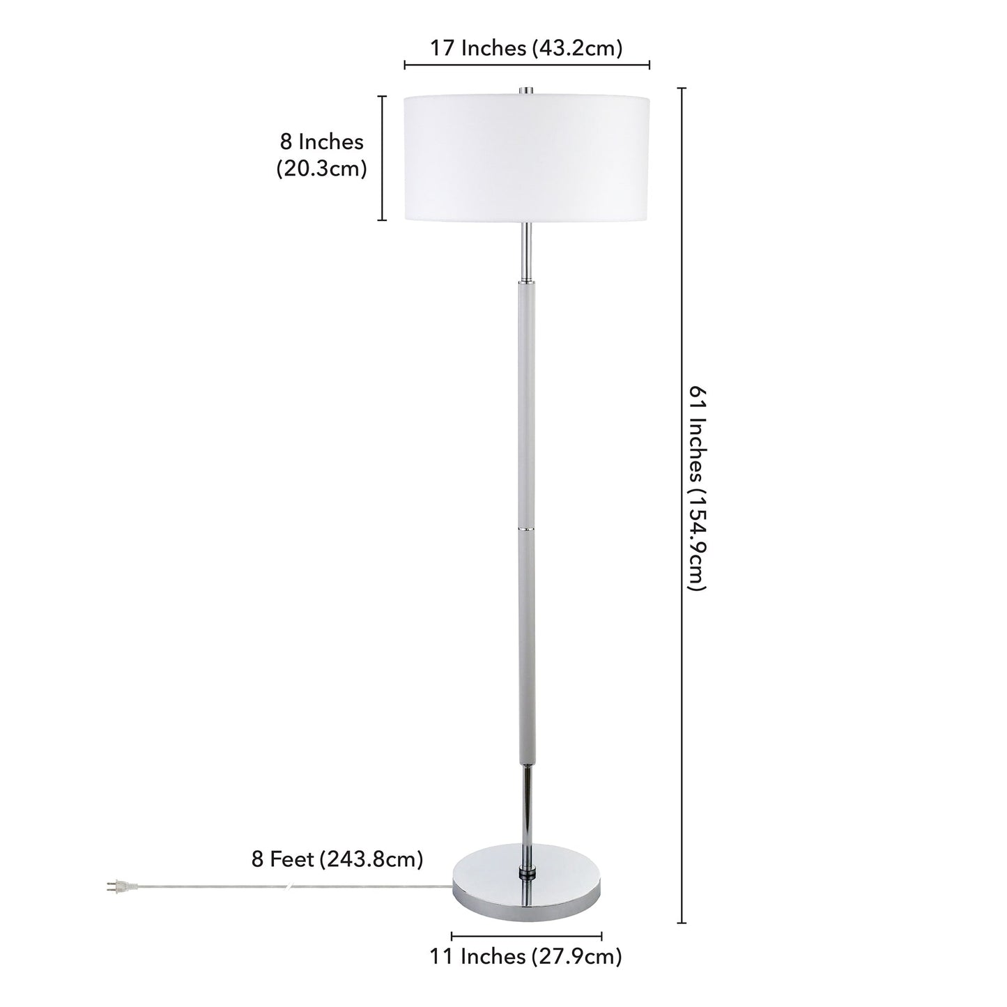 Simone 2-Light Floor Lamp with Fabric Shade