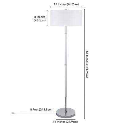 Simone 2-Light Floor Lamp with Fabric Shade