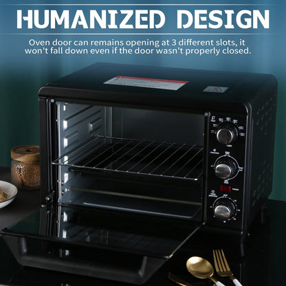 Four à griller simple avec une capacité de 20 litres, four à griller compact pour comptoir, facile à utiliser avec minuterie et réglages pour griller, cuire et rôtir.