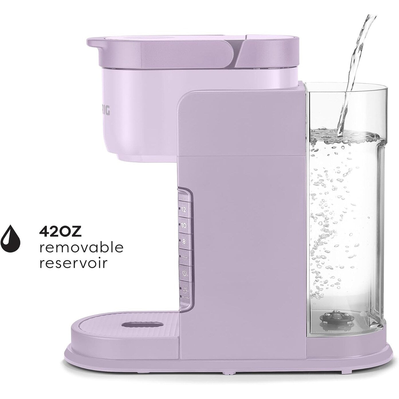 Machine à café à dosettes K-Cup pour une seule tasse, 3 tailles de café, café fort, réservoir de 42 oz, lavande