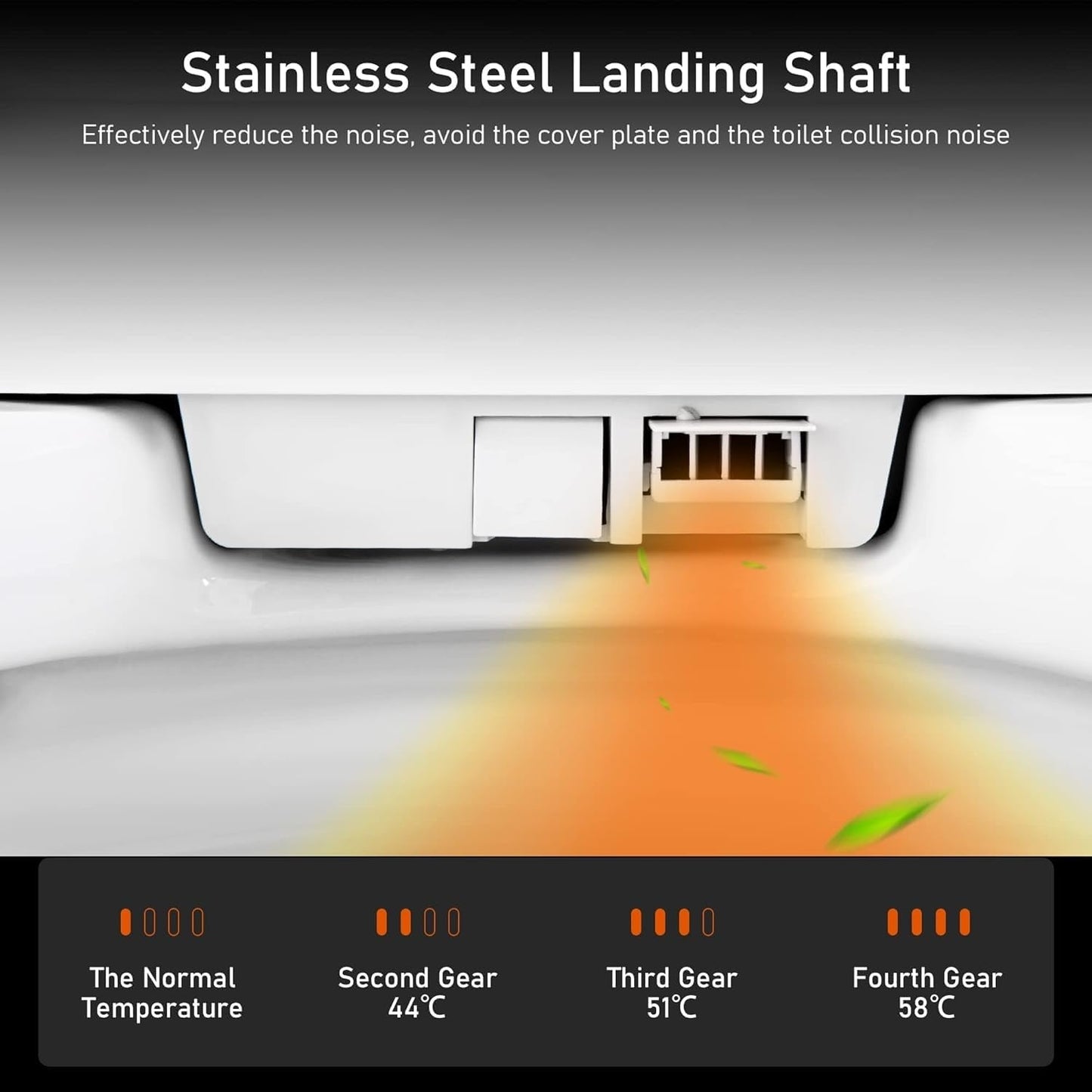 Toilettes intelligentes, Bidet à une pièce pour salles de bain, Toilettes modernes allongées avec eau chaude, Double chasse d'eau automatique, Fonctionnement par capteur de pied
