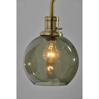 Smoked Glass Floor Lamp - Brass