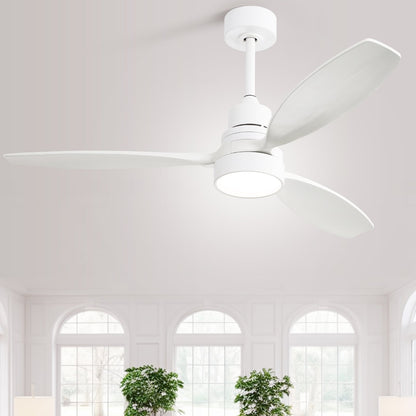 Ventilateur de plafond intérieur en bois Sofucor 52 avec télécommande, éclairage intégré en option.