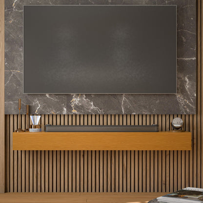 Étagère murale flottante pour cheminée en pin massif