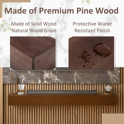 Étagère murale flottante pour cheminée en pin massif