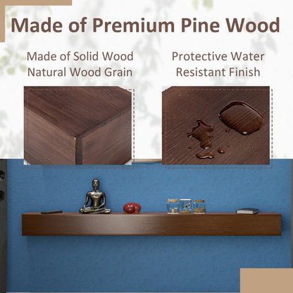 Étagère murale flottante pour cheminée en pin massif