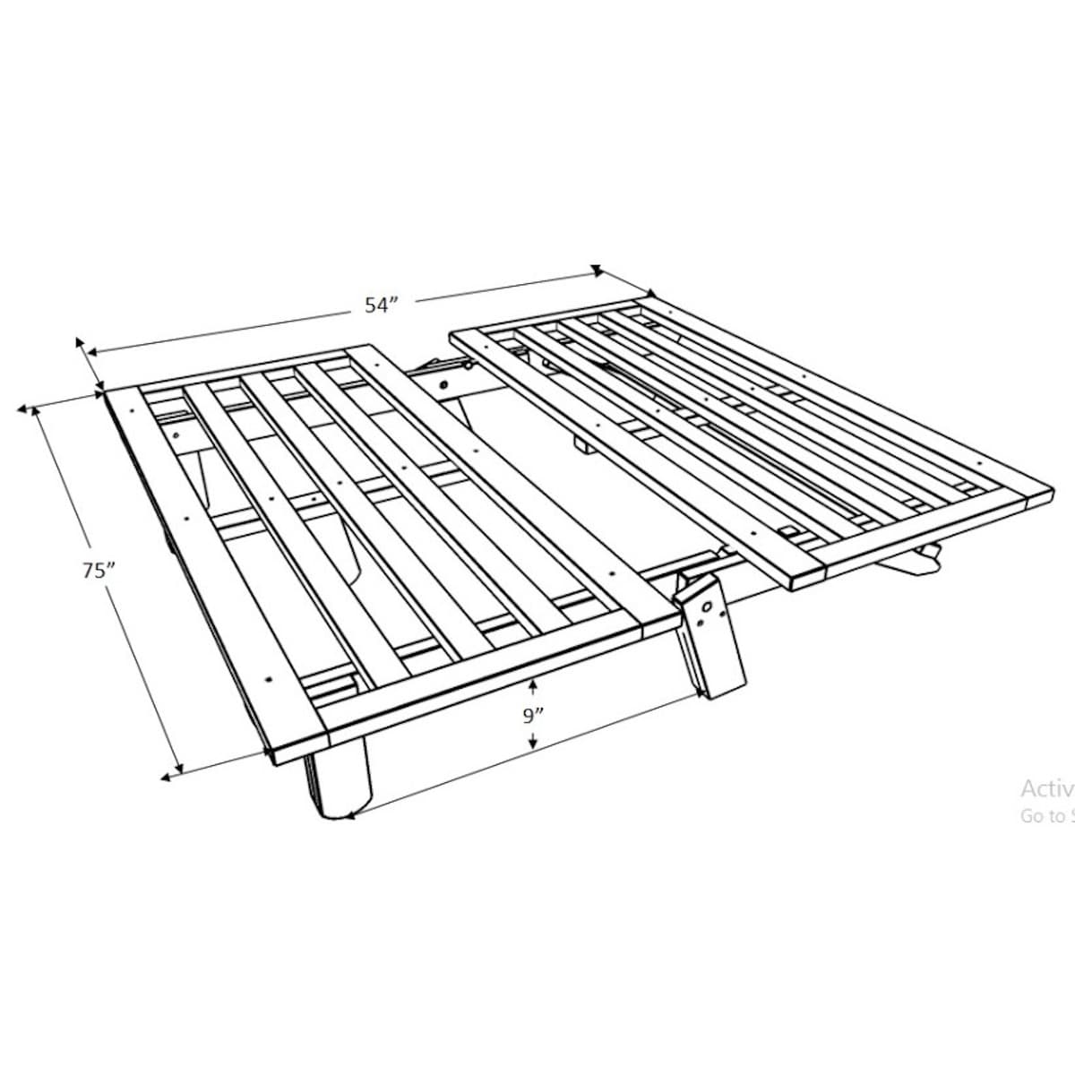 Cadre de futon Carson de Somette, finition Java (matelas non inclus)