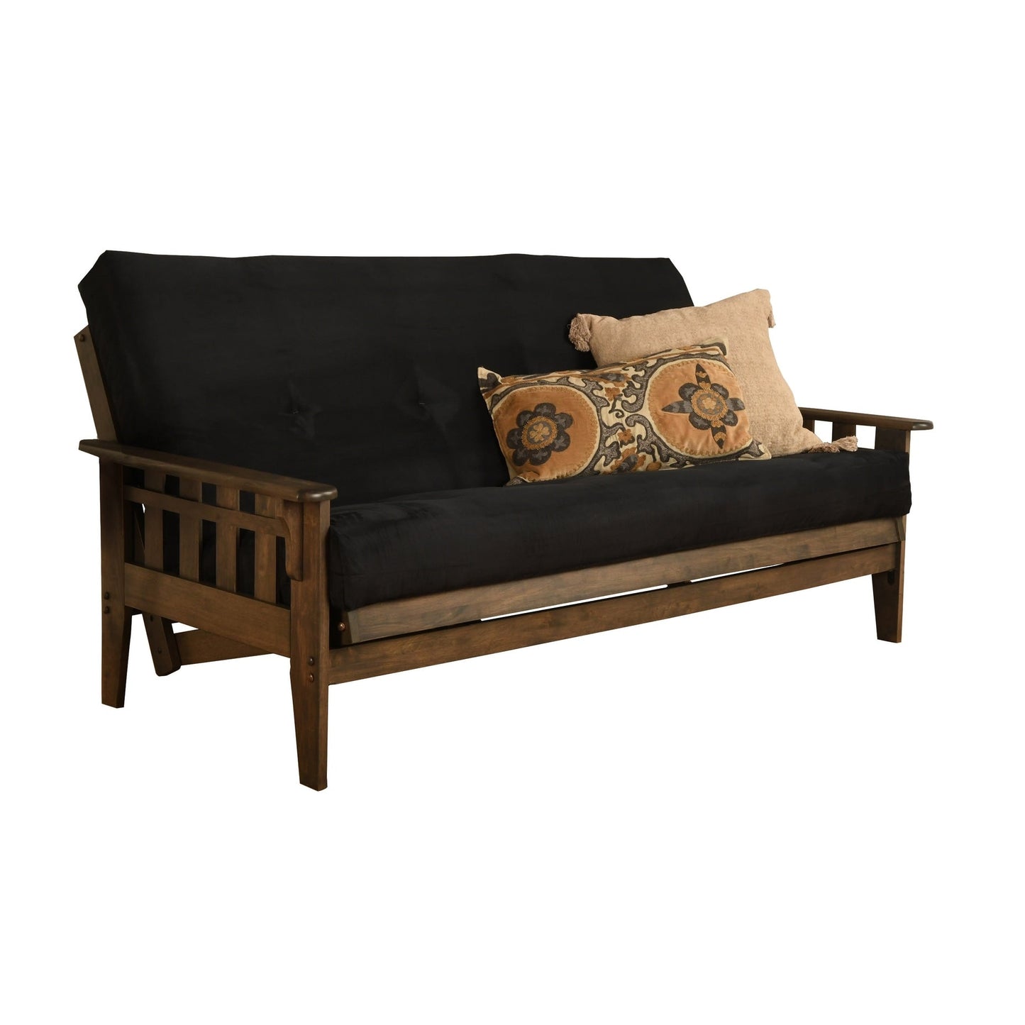 Ensemble futon Tucson de Somette, taille double, en noyer rustique, avec matelas.