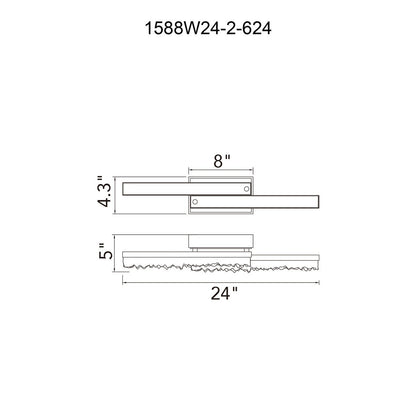 Applique murale de salle de bain en laiton Stagger à LED intégrée