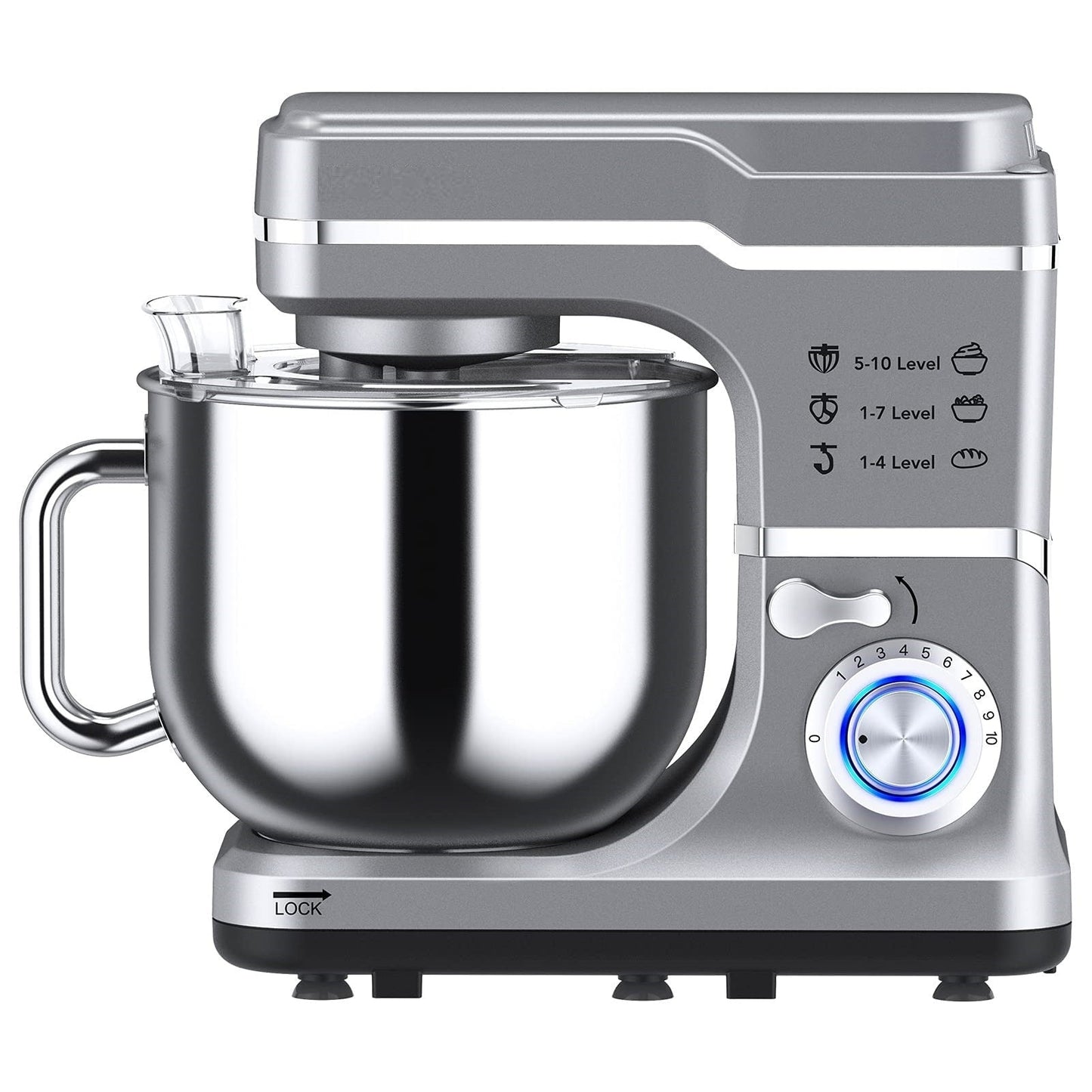 Stand Mixer - 7.5QT Capacity, 10-Speed Settings, 660W Motor