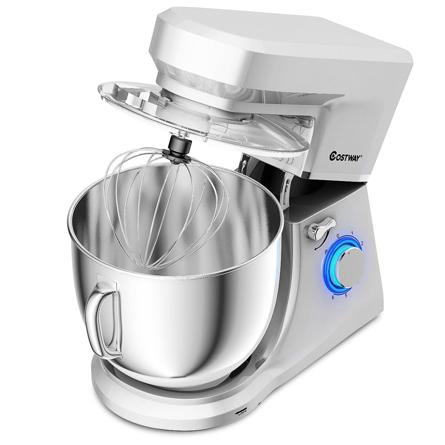 Robot pâtissier 7,5 Qt, 6 vitesses, tête inclinable, avec batteur électrique