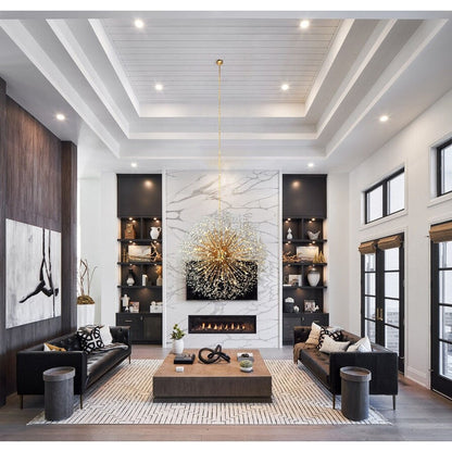 Luminaire suspendu en cristal à motif d'étoile, 47 pouces de large