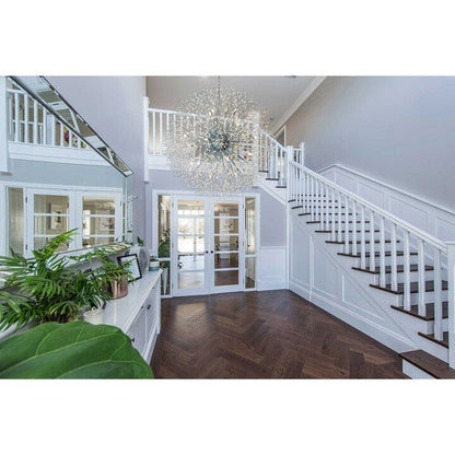 Luminaire suspendu en cristal à motif d'étoile, 47 pouces de large