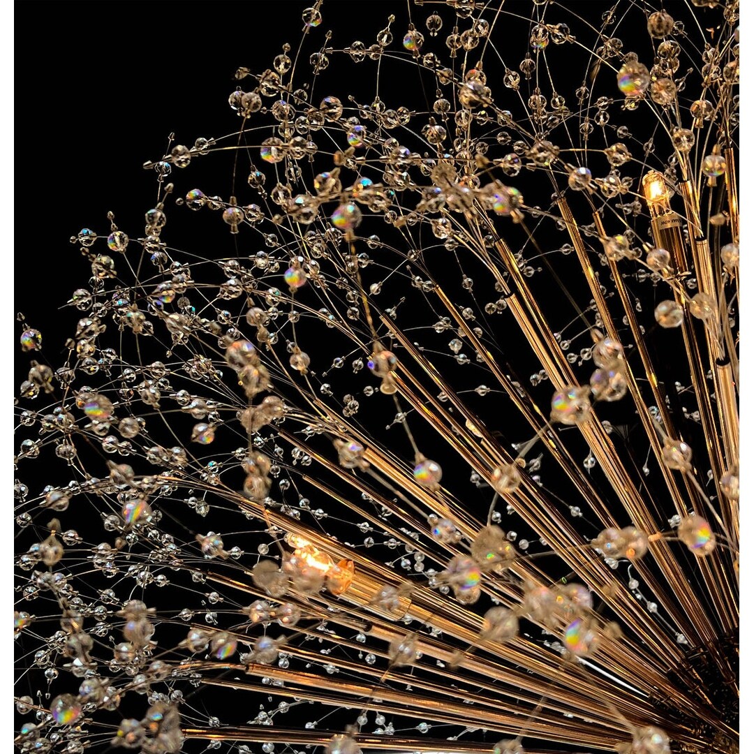 Luminaire suspendu en cristal à motif d'étoile, 47 pouces de large