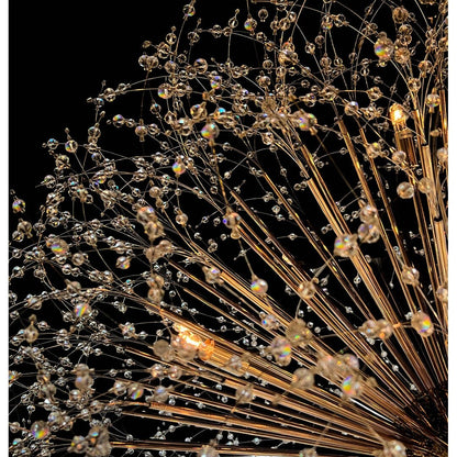 Luminaire suspendu en cristal à motif d'étoile, 47 pouces de large