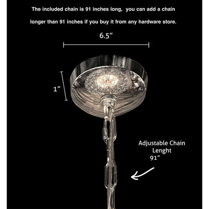 Luminaire suspendu en cristal à motif d'étoile, 47 pouces de large