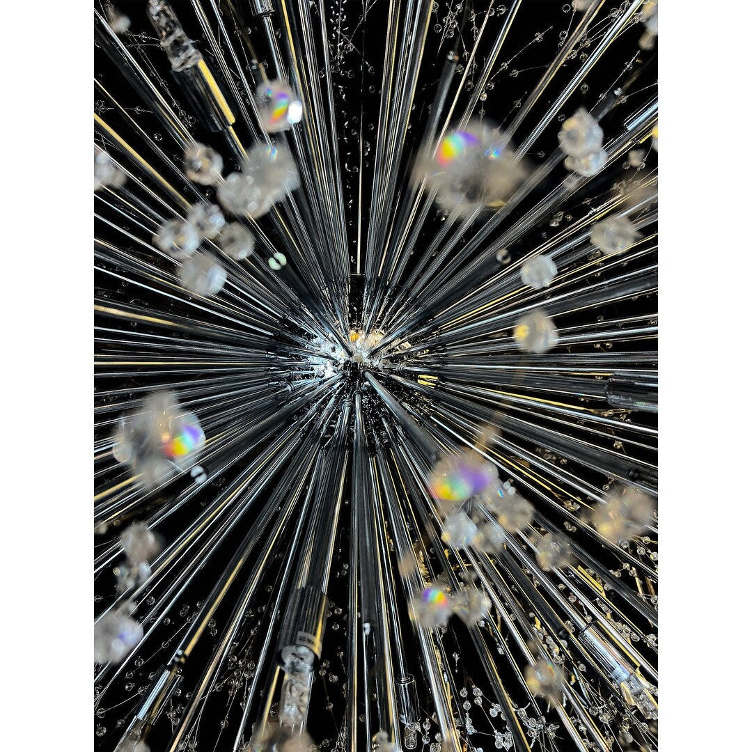 Luminaire suspendu en cristal à motif d'étoile, 47 pouces de large