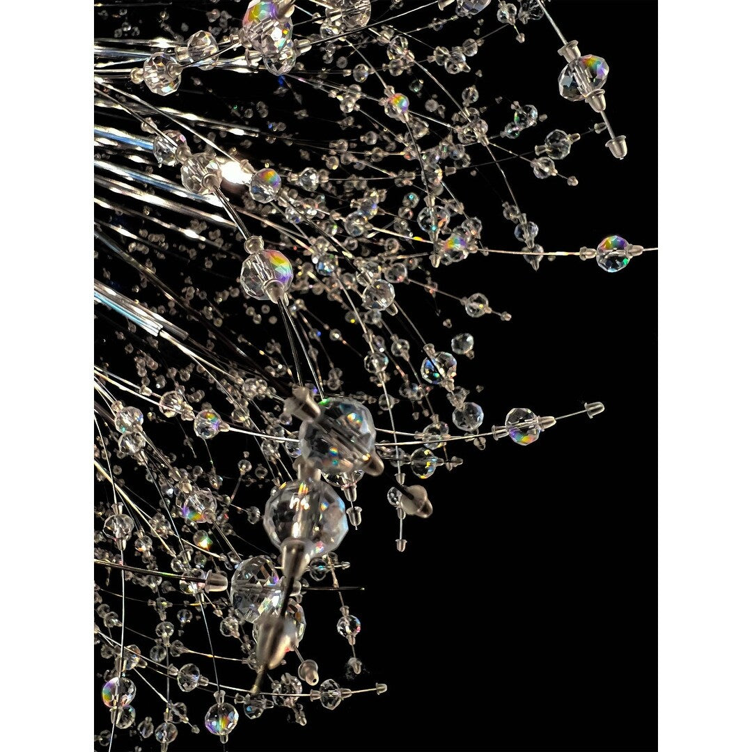 Luminaire suspendu en cristal à motif d'étoile, 47 pouces de large